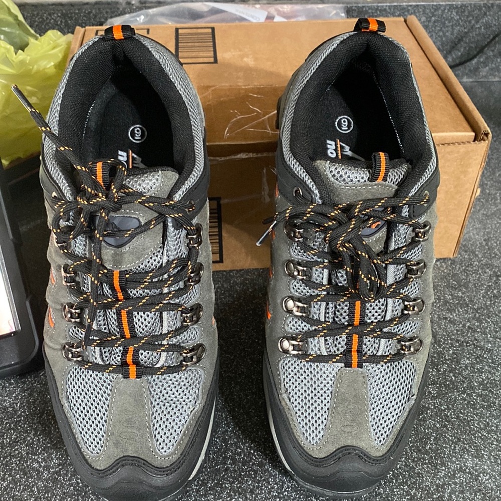 NORTIV 8 Waterproof Hiking Shoes Leather Low-Top Hiking Shoes for Outdoor Size 9